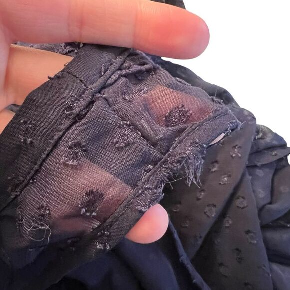 3 for $30! Anthropologie Daniel Rainn navy sheer blouse - Picture 4 of 9